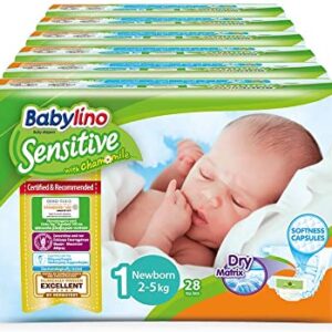 Couche bébé pour peaux sensibles - Babylino - Taille 1 de 2 à 5 kg - 28 unités