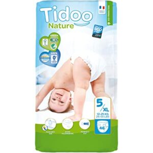 TIDOO 46 unités couches t5 12-25kg hypoallergéniques nature