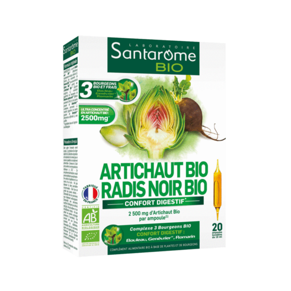 Santarome Artichaut Bio Radis Noir Bio 20 Ampoules