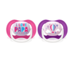 Avent Lot de 2 Sucettes Ultra Air I Love Papa 6-18m Fille