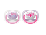 Avent Lot de 2 Sucettes Ultra Air Papillon 0-6M Fille