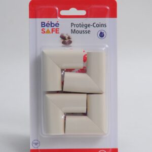 BEBE SAFE Lot de 4 grands coins en mousse antichoc Blanc