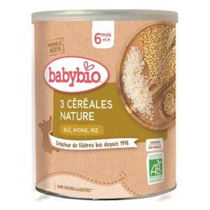 BABYBIO 3 céréales nature 6 mois + 220g