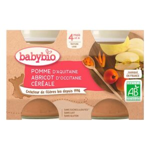 Petits pots pomme abricot céréale 4 mois 2x130g