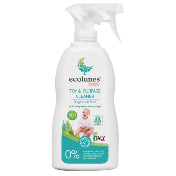 ECOLUNES SPRAY NETTOYANT JOUETS ET SURFACES POUR BÉBÉ ÉCOLOGIQUE ET HYPOALLERGÉNIQUE – 300 ML