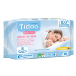 TIDOO 58 lingettes bébé bio Lingette bébé ultra doux 100% biodégradable au calendula sans parfum