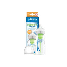 Dr Brown's BIBERON Options+ Anti-Colic Wide Neck Baby Bottles, 270ml Twin Pack