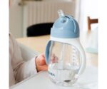 BEABA Tasse enfant paille 8 m+ tritane 300 ml bleu