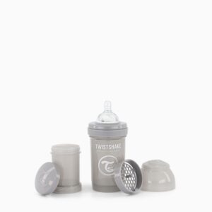 TWISTSHAKE Biberon anti-colique 180 ml 0 mois+/ GRIS