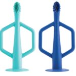 Tiny Twinkle LOT de 2 Brosses à dents d'apprentissage en silicone Menthe / Indigo