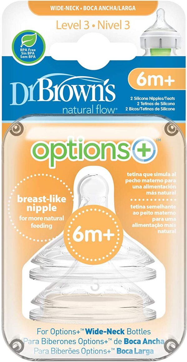 Dr. Brown's Options + Tétine en silicone large niveau 3, 6 mois