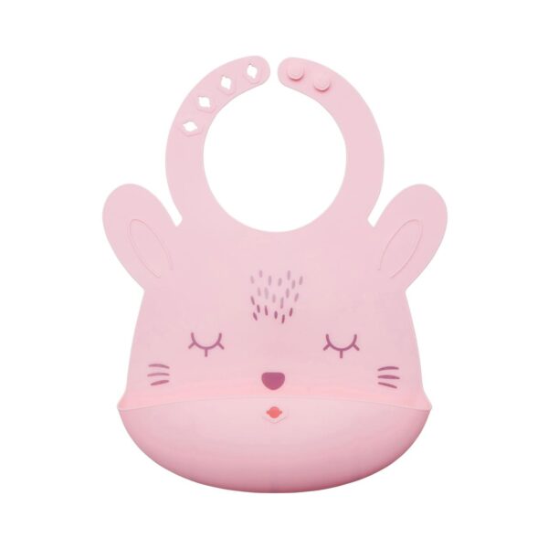 Tiny Twinkle Bavoir en silicone Lapin rose 4+