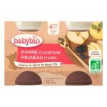 Babybio Petits pots pomme-pruneau 4 mois 2x130g