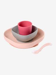 Set Repas Silicone Béaba Rose - 4 Pièces +6 mois