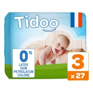 TIDOO 27 couches t3 4-9kg hypoallergéniques nature