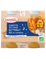 Babybio Carotte Courge Butternut &amp; Riz 2x200g 6m+