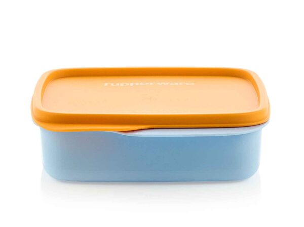 Tupperware Eco+ Boîte divisée 550ml avec compartiments Carrée Orange/Bleu