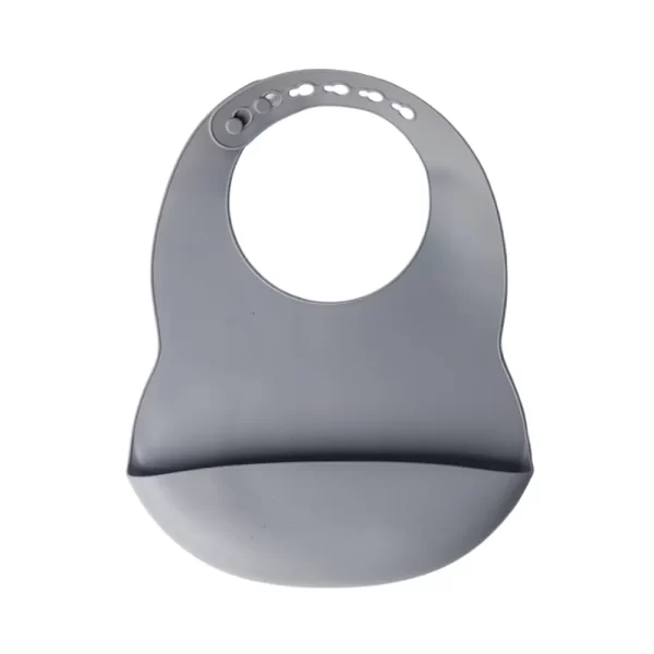 YUMMY Bavoir en Silicone avec Poche 4M+ - GRIS